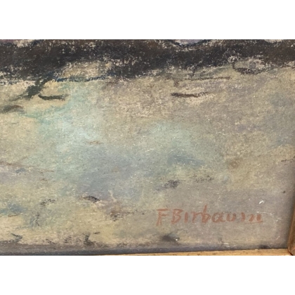 Pastel "Maison de l'artiste" signé F. BIRBAUM