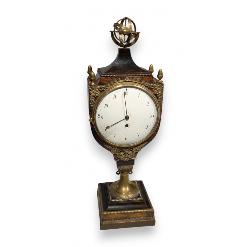 Empire-style wooden and bronze vase clock
