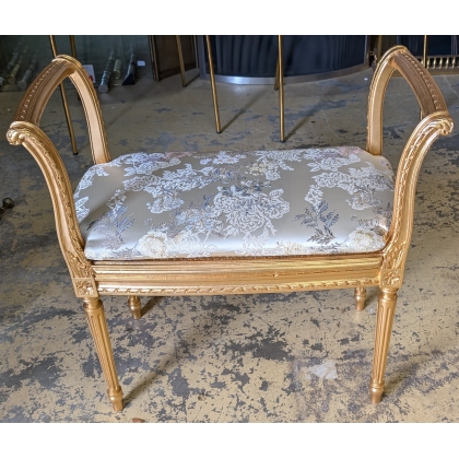 Banquette style Louis XVI dorée