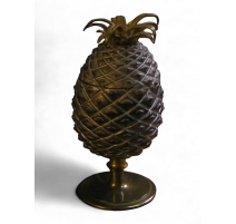 Boite Ananas, en bronze doré et argenté