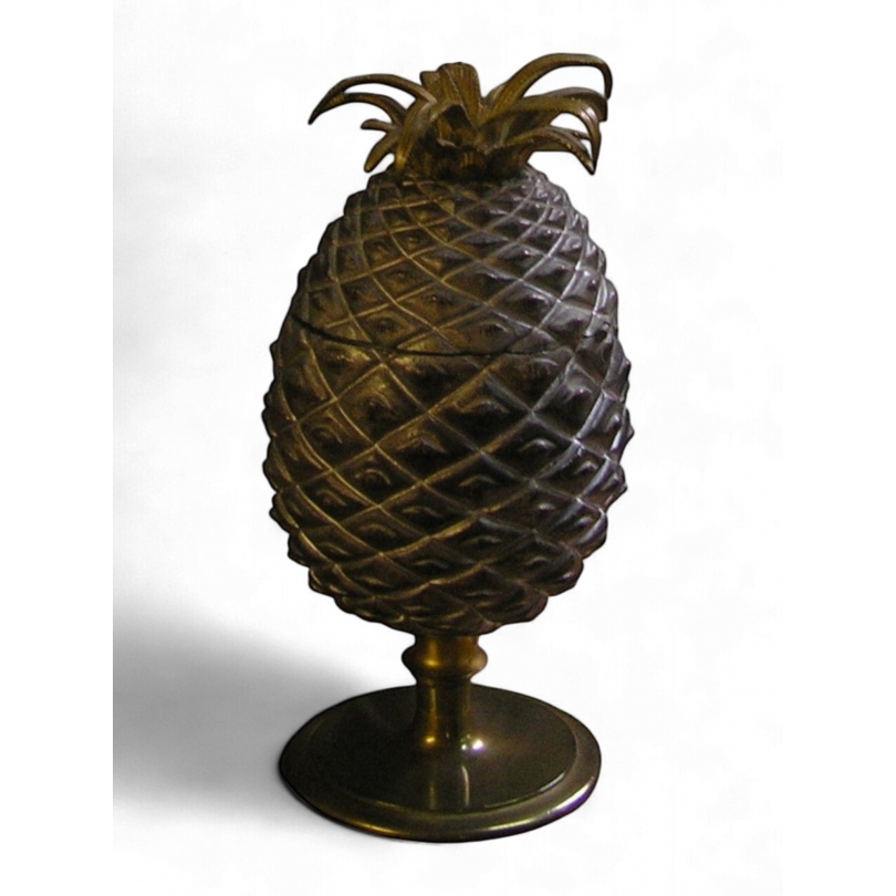 Boite Ananas, en bronze doré et argenté