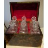 Tantalus in walnut burl, 6 crystal carafes