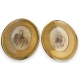 Paire de cadres ovales en bois doré