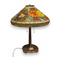 Lampe Tiffany fleurs orange et jaune