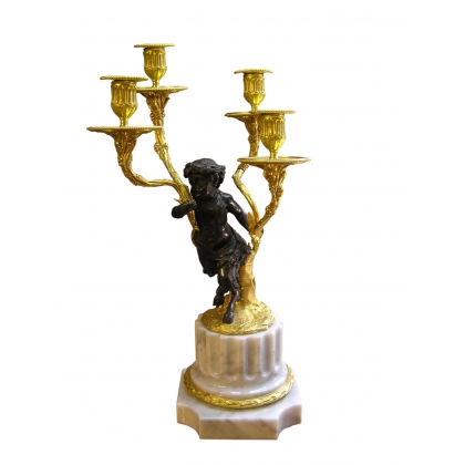 Louis XVI-style candlestick ‘Faun’ by Moinat SA – Antiques and home décor
