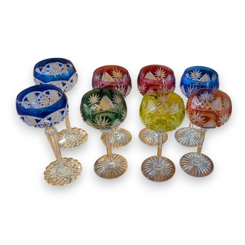 Suite de 6 verres en cristal du Rhin