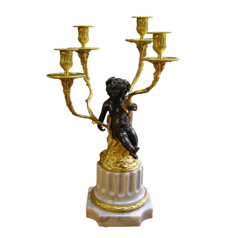 Louis XVI-style candlestick ‘Angelot’ by Moinat SA – Antiques and home décor