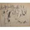 Lithograph entitled "Au bois", signed VERTES