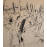 Lithograph entitled "Au bois", signed VERTES