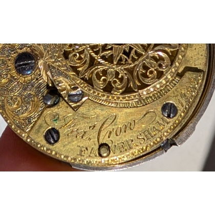 Watch by Francis CROW, with a wooden case