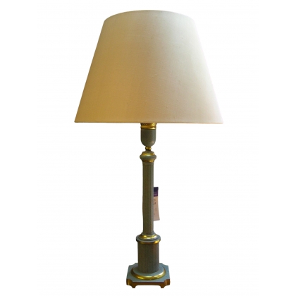  Lamp, pied vert et or et abat-jour en sur  Moinat SA  - Antiquités décoration