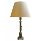 Lampe pied vert et or et abat-jour