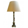 Lampe pied vert et or et abat-jour