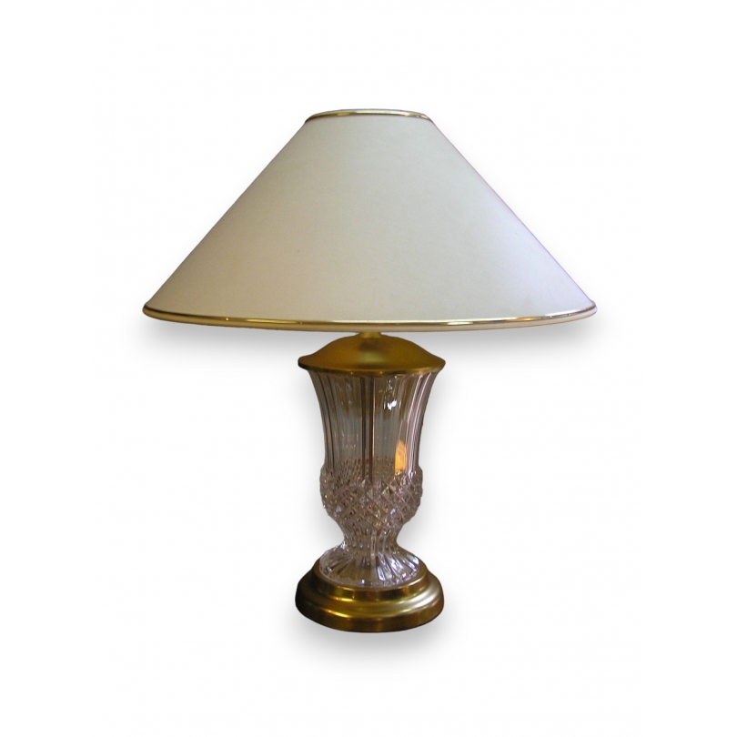 Lampe, pied vase en cristal