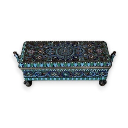 Boite en argent cloisonné russe par Ovchinnikov