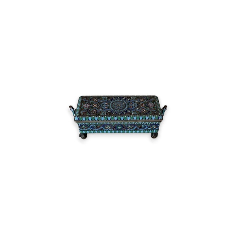 Boite en argent cloisonné russe par Ovchinnikov
