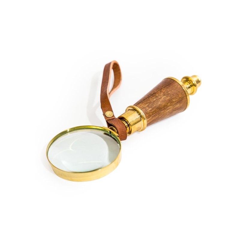 Loupe en laiton et bois
