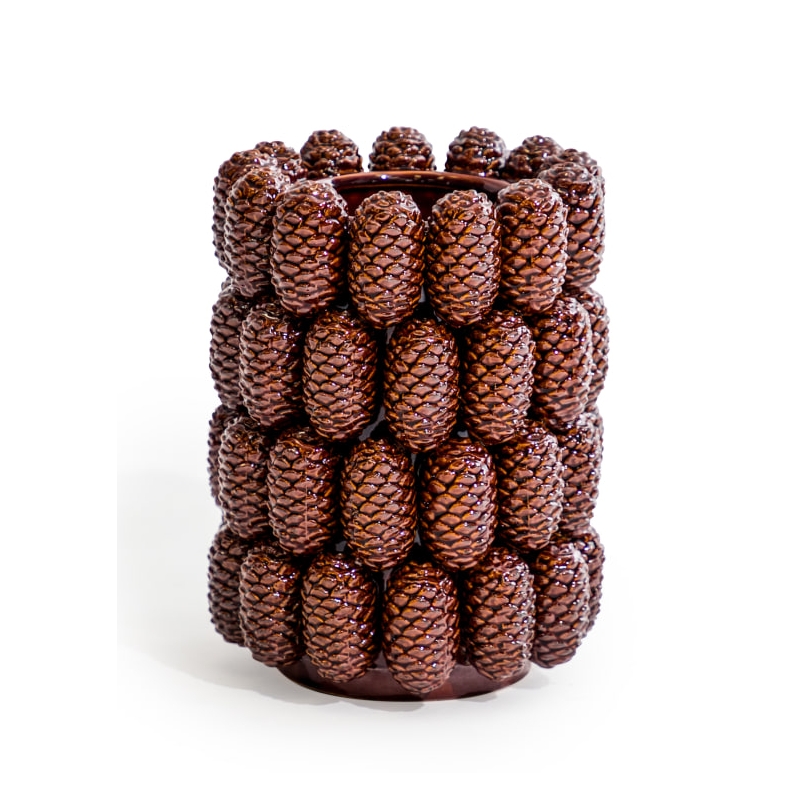 Vase \"Pommes de pin\" en céramique
