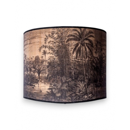 Abat-jour tropical en bambou imprimé