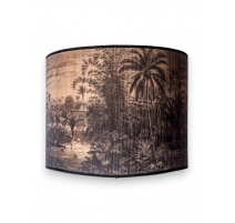 Abat-jour tropical en bambou imprimé