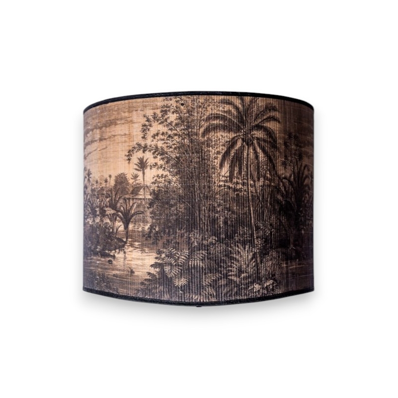 Abat-jour tropical en bambou imprimé