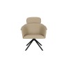 Fauteuil Frie, coque en bois et simili-cuir beige