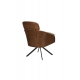Fauteuil Frie, coque en bois et simili-cuir beige