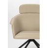 Fauteuil Frie, coque en bois et simili-cuir beige