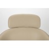Fauteuil Frie, coque en bois et simili-cuir beige