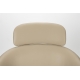 Fauteuil Frie, coque en bois et simili-cuir beige