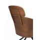 Fauteuil Frie, coque en bois et simili-cuir beige