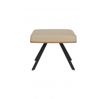 Tabouret Frie, coque en bois et simili-cuir beige