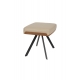 Tabouret Frie, coque en bois et simili-cuir beige