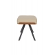 Tabouret Frie, coque en bois et simili-cuir beige