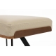 Tabouret Frie, coque en bois et simili-cuir beige