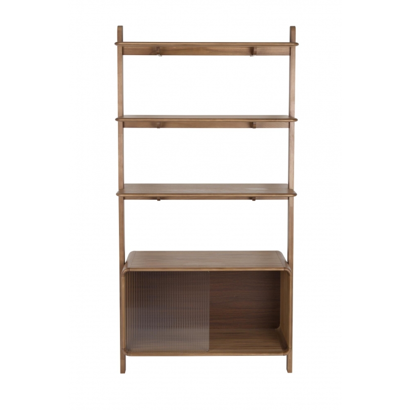 Rise shelf in walnut finish