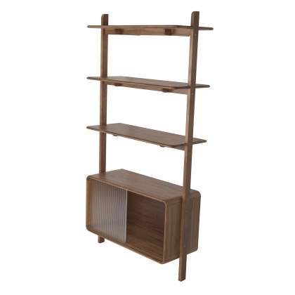 Rise shelf in walnut finish