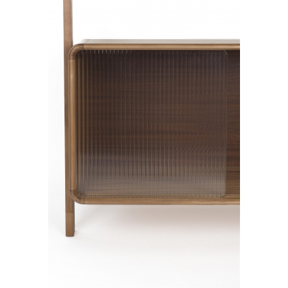 Rise shelf in walnut finish