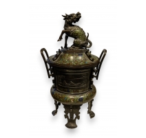 Brule-parfum en bronze cloisonné