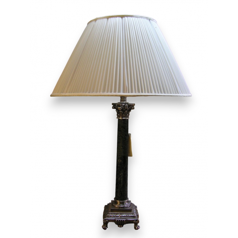  Lampe colonne en marbre vert avec sur  Moinat SA  - Antiquités décoration