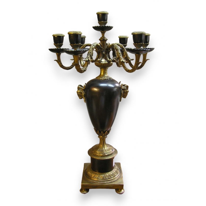 Black bronze 7-candle candelabra from Moinat SA – Antiques and home décor