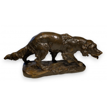Bronze \"Épagneul\" signé Th. CARTIER