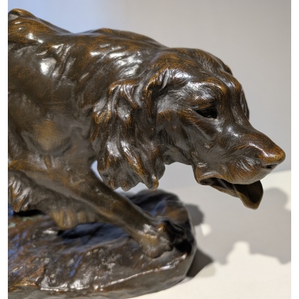 Bronze "Épagneul" signé Th. CARTIER