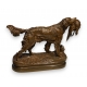 Bronze "Épagneul au faisan" signé J. MOIGNIEZ