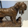 Bronze "Épagneul au faisan" signé J. MOIGNIEZ