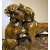 Bronze "Pointers et lapin" signé CARTIER