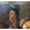 Paire de tableaux \"Scène d\'intérieur\"