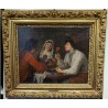 Paire de tableaux \"Scène d\'intérieur\"