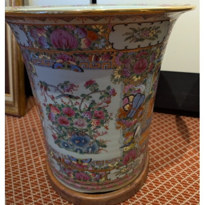 Pair of large ‘Famille Rose’ planters