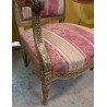 Paire de Fauteuils style Louis XVI dorés